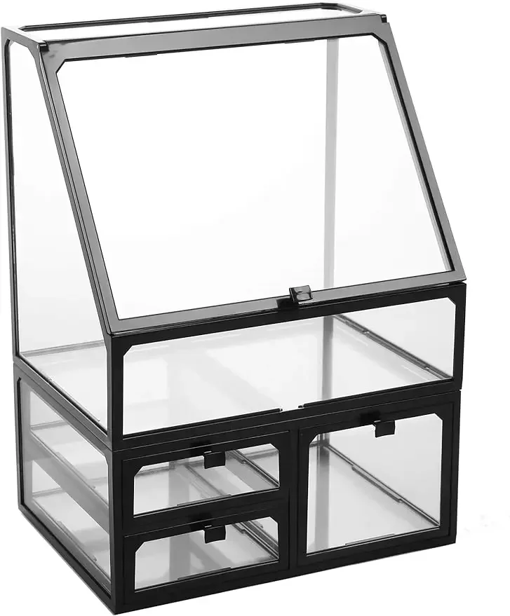 MOOCHI Black Vintage Glass Cosmetic Makeup Organizer 3 Drawers Set Dust Waterproof Cosmetics Storage Display Case Countertop fo
MOOCHI Black Vintage Glass Cosmetic Makeup Organizer 3 Drawers Set Dust Waterproof Cosmetics Storage Display Case Countertop fo
