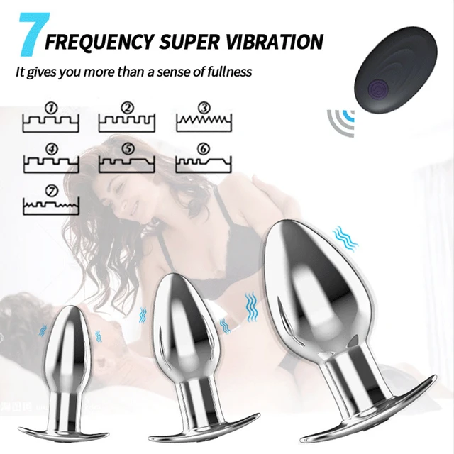 Vibromasseurs anaux en acier inoxydable pour hommes, masseur de jaune de prostate, godemichet anal, jouet sexuel anal télécommandé, gode éducatif, 7.0 2