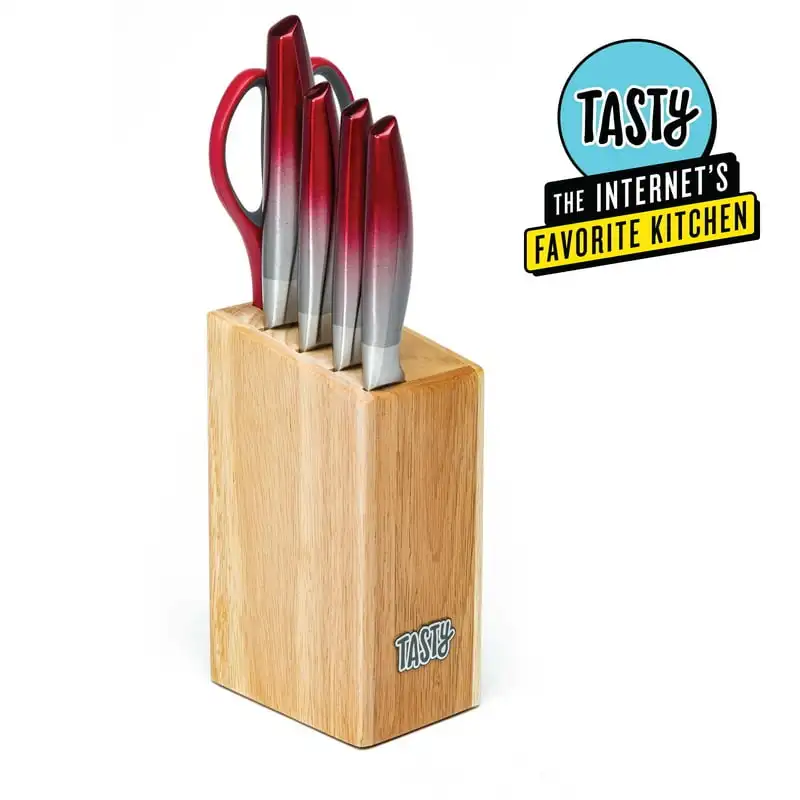 Piece Prep Knife Block Set, Cutlery Set with Stainless Steel Blades, Red Steak knife set Steak knives Butter knife Knife Butter
Piece Prep Knife Block Set, Cutlery Set with Stainless Steel Blades, Red Steak knife set Steak knives Butter knife Knife Butter