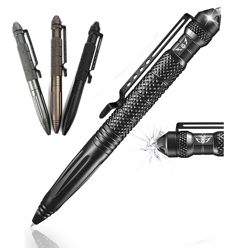 

Tactical Defense Pen Survival Gear Aircraft-Grade Aluminum Lightweight EDC Pens with Glass Breaker Gadgets for Men Father Gifts