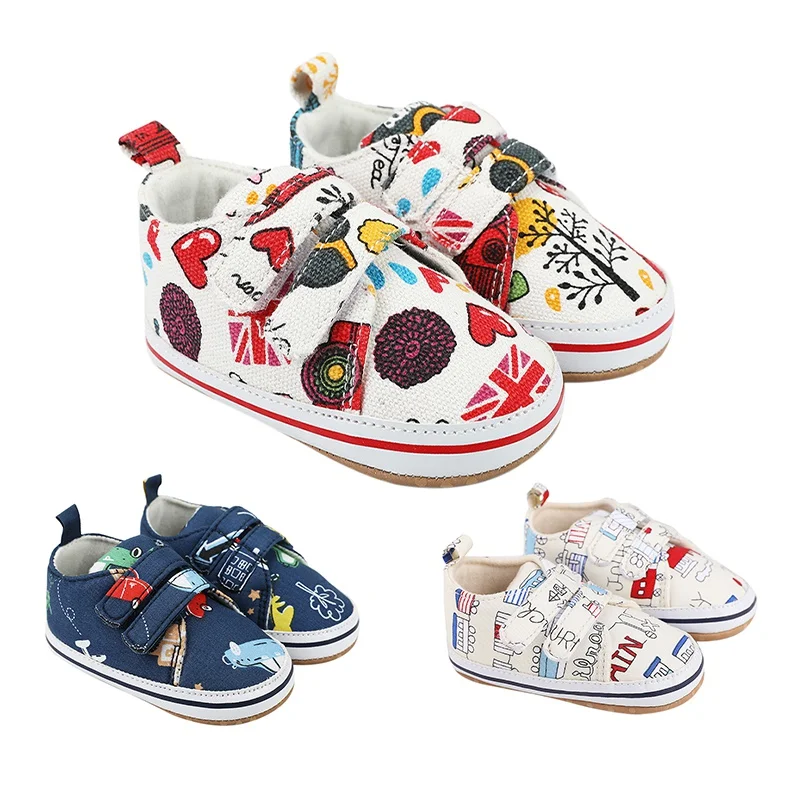 

0-1Y Printed Baby Shoes Boy Girls Newborn Infant Prewalkers Toddler Casual Soft Sole Crib Moccasins Shoes Non-slip First Walkers