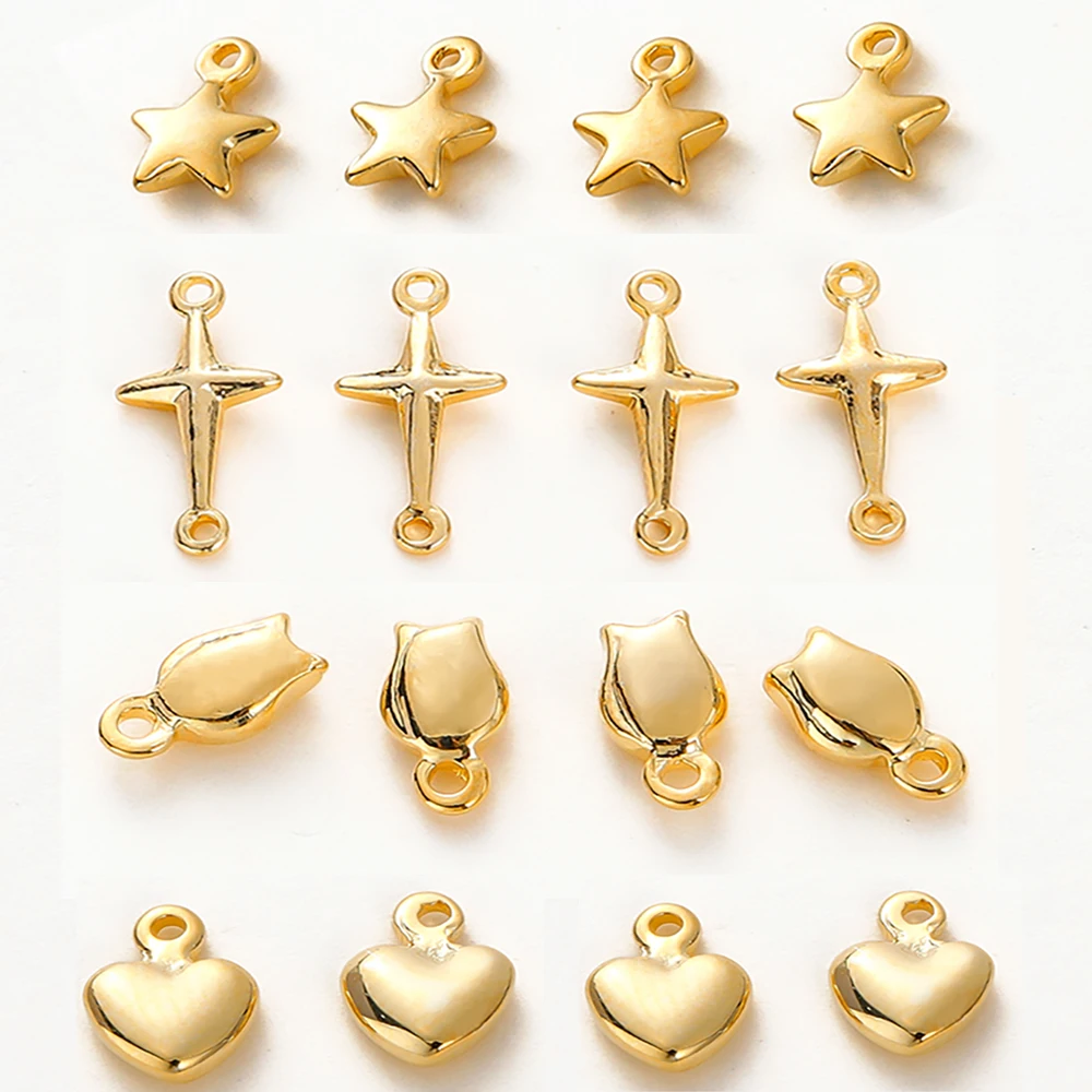 20PCS 14K 18K Gold Color Plated Brass Mini Stars Heart Pendants For Jewelry Making Handmade DIY Earring Charms Finding Component
20PCS 14K 18K Gold Color Plated Brass Mini Stars Heart Pendants For Jewelry Making Handmade DIY Earring Charms Finding Component