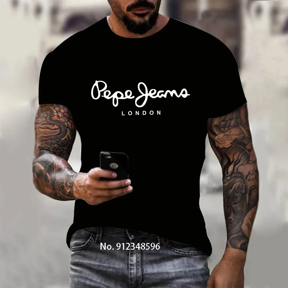 

2024 Newest Pepe-Jeans-London Logo T-Shirt Summer Men's /Women's Short Sleeve Popular Tees Shirt Tops Unisex