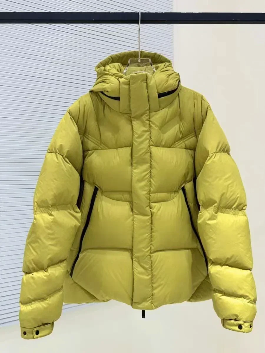 

2024 New Solid Color Hooded Down Jacket Winter New Foreign Air When Measuring Double Pocket Warm Men and Women The Same Coat