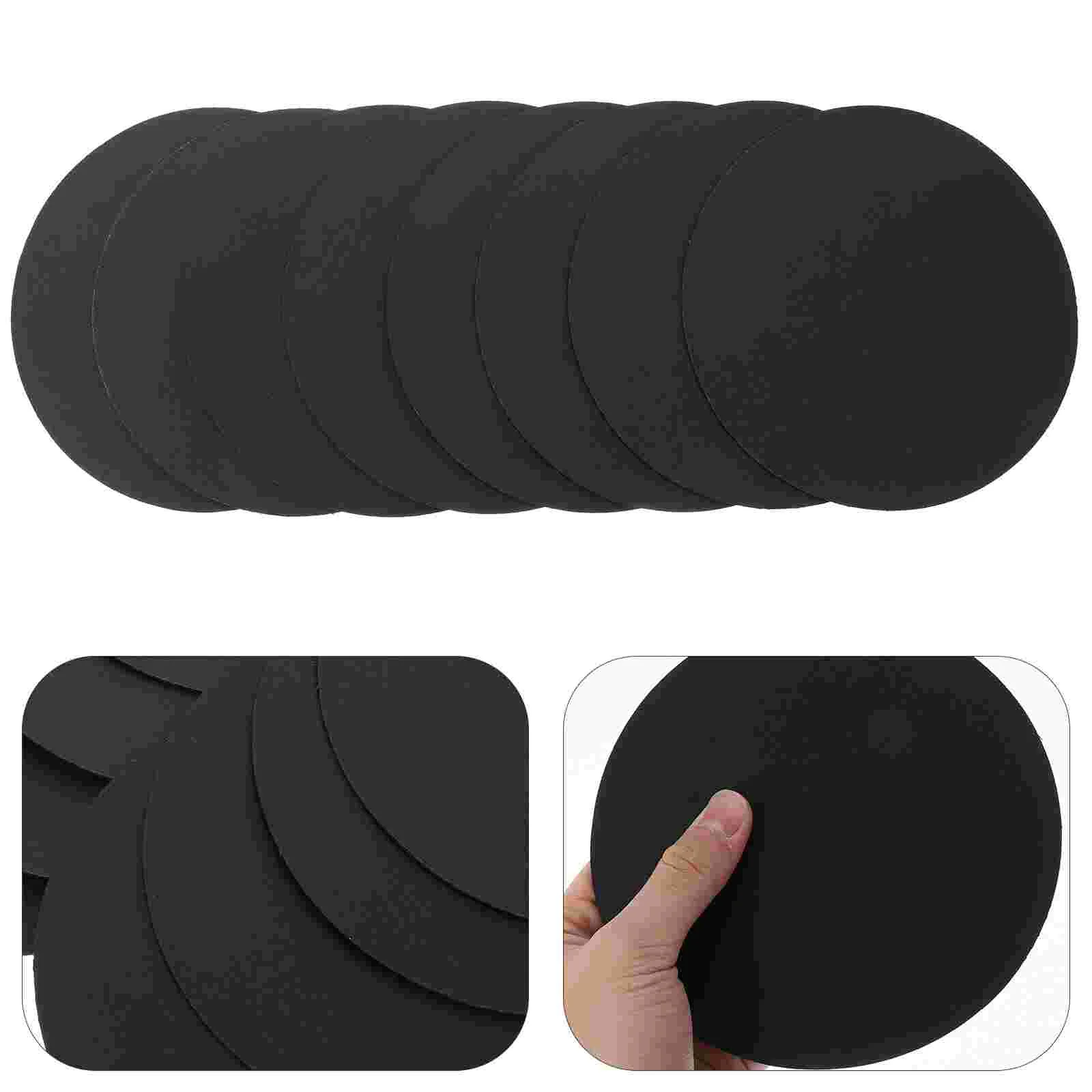 

8pcs Mandala Kraft Paper Cardboard Black Painting Paper Round Board for Painting Writing and Decoration- 5 8/ 15cm