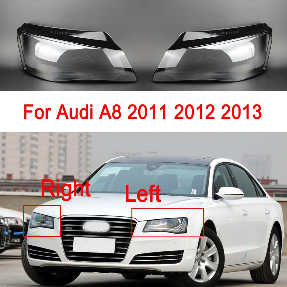 

Car Front Headlight Glass Cover For Audi A8 2011 2012 2013 Left/Right Side Transparent Lampshades Plexiglass Lens Replace Shell