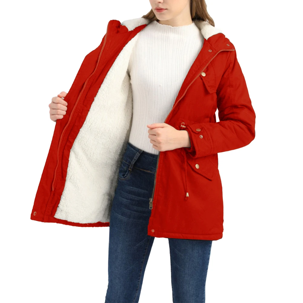 Woman Quilted Wool Lined Parka Winter Coat Drawstring Solid Color Hooded Thick Warm Jacket Outwear Overcoat Parkas For Women
Woman Quilted Wool Lined Parka Winter Coat Drawstring Solid Color Hooded Thick Warm Jacket Outwear Overcoat Parkas For Women