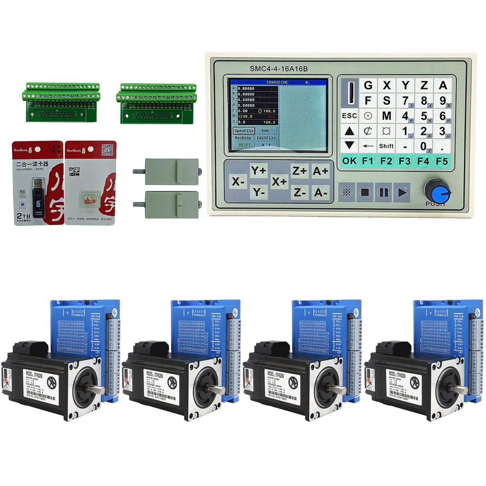 SMC4-4-16A16B 4-axis motion controller kit offline engraving and milling machine controller NEMA23 hybrid servo motor kit
SMC4-4-16A16B 4-axis motion controller kit offline engraving and milling machine controller NEMA23 hybrid servo motor kit