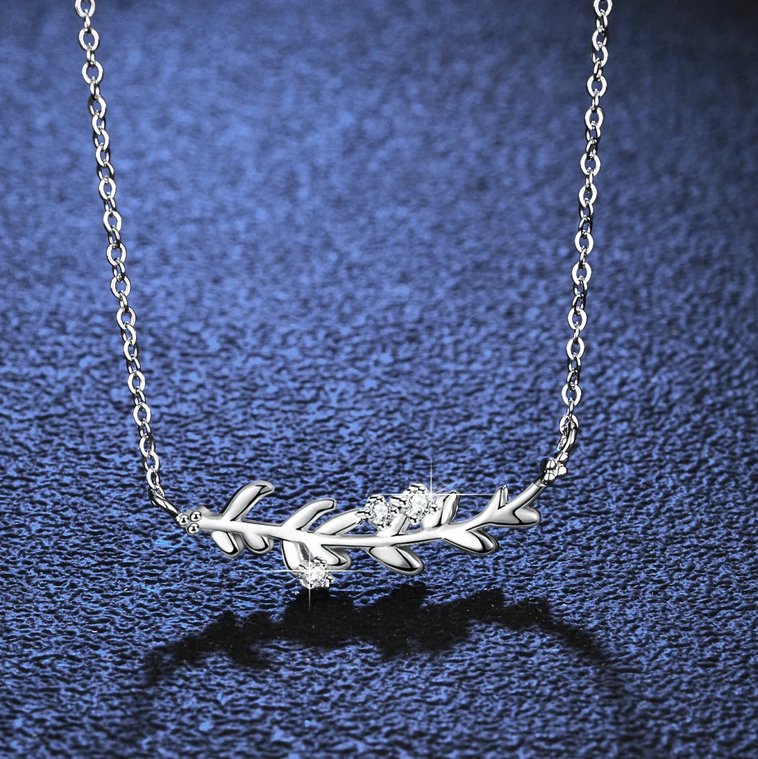 

Ожерелье из муассанита с подвеской из 18-каратного золота, женская модная цепочка до ключиц с листьями клевера VVS1, бриллиант PT950, платина