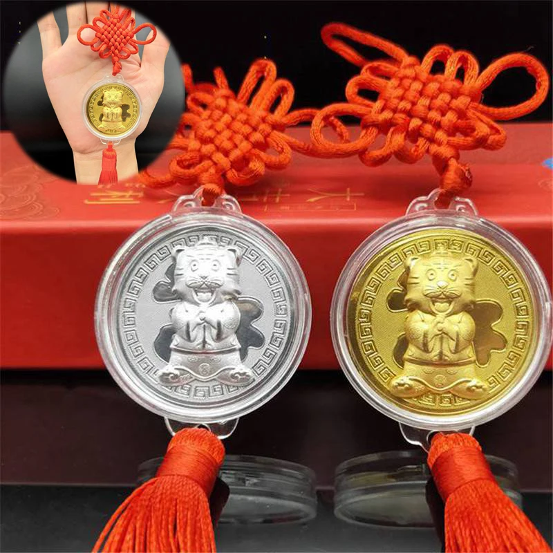 Year of the Tiger Tassels Gifts Souvenir Commemorative Lucky Pendant Coin Cute 
Year of the Tiger Tassels Gifts Souvenir Commemorative Lucky Pendant Coin Cute