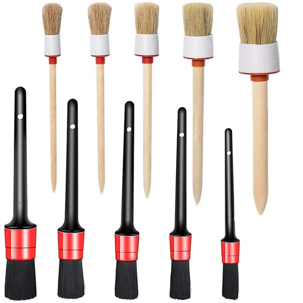 Car Brush Care Supplies Detail Brush For Wheels Natural Boar Hair Red White Cleaning Brush Universal 10pcs/set
Car Brush Care Supplies Detail Brush For Wheels Natural Boar Hair Red White Cleaning Brush Universal 10pcs/set