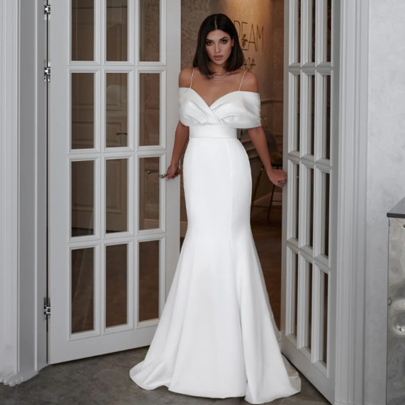Eightree White Mermaid Wedding Dresses Elegant Off The Shoulder Satin Evening Dress 2023 Boho Beach Wedding Prom Gowns Plus Size
Eightree White Mermaid Wedding Dresses Elegant Off The Shoulder Satin Evening Dress 2023 Boho Beach Wedding Prom Gowns Plus Size