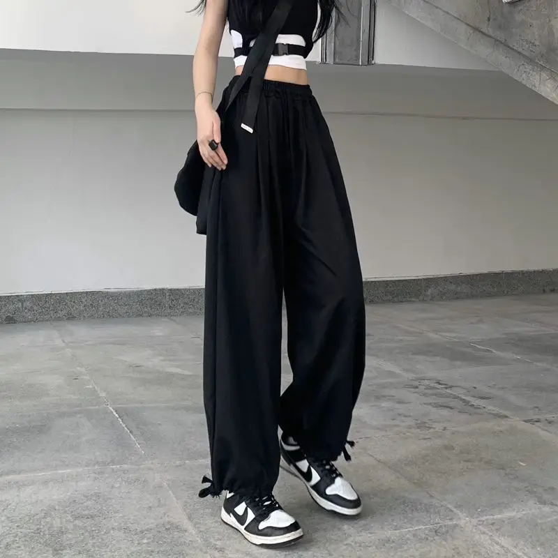 Loose Straight Pants New High Waist American Solid Color Women's Pants Drawstring Woman Grey Casual Pants Summer Female
Loose Straight Pants New High Waist American Solid Color Women's Pants Drawstring Woman Grey Casual Pants Summer Female