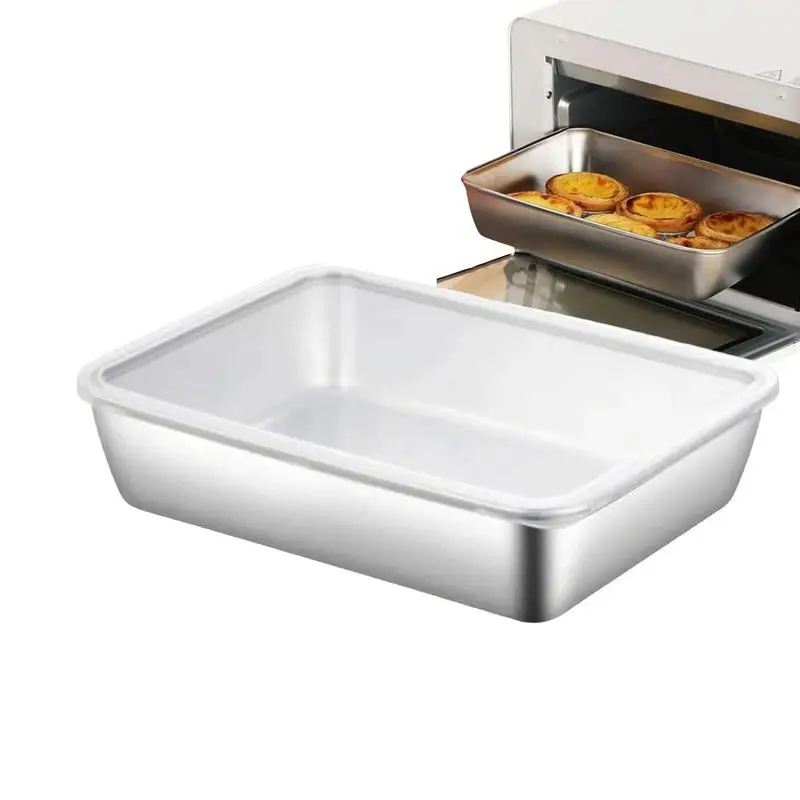 Stainless Steel Square Box with Lid, Food Grade Baking Sheet Pans Burger Serving Trays Kitchen Fresh-keeping Food Storage Tray
Stainless Steel Square Box with Lid, Food Grade Baking Sheet Pans Burger Serving Trays Kitchen Fresh-keeping Food Storage Tray