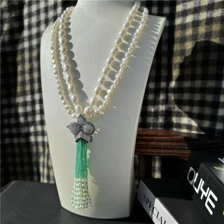Natural White Pearl Necklace and Green Agates Pendant For Lady Women Gift Jewelry
Natural White Pearl Necklace and Green Agates Pendant For Lady Women Gift Jewelry