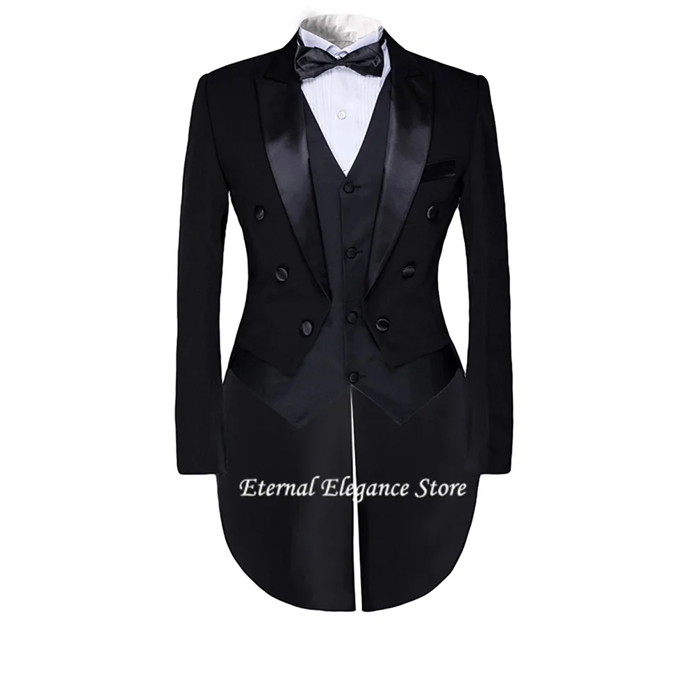 

Elegant Men Suits 3 Pieces Single Breasted Peak Lapel Full Men's Suit Tailcoat Blazer For Wedding Trajes De Hombre Costume Homme