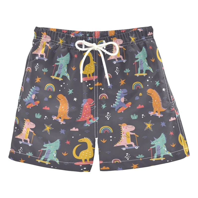

Модные пляжные шорты с милым рисунком динозавра для мужчин и детей плавки с 3d рисунком мультяшных животных крутые шорты для серфинга Одежда