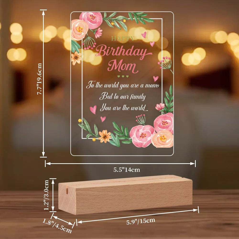 

Birthday Gifts for Mom from Daughter Son Happy Birthday Mom Memorial Gift Night Light Gift for Mom