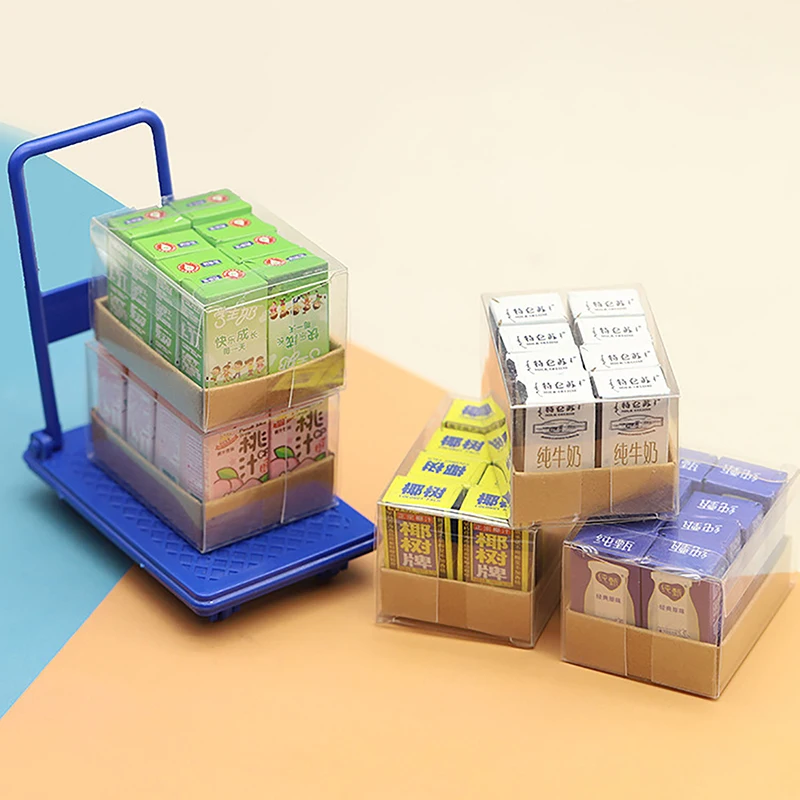 

1/12 Dollhouse Simulation Drinks Set Mini Supermarket Drink Model For Dolls House Decor Accessories Kids Pretend Play Toys