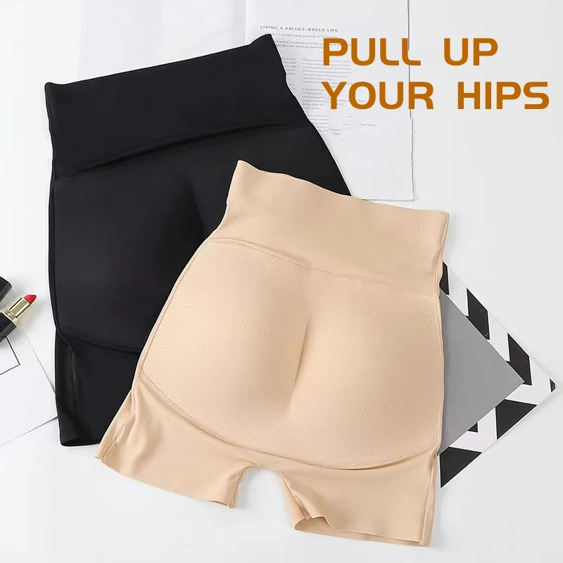 

Fake Hip Pants High waist Buttocks Pads Female Flat Leg Pants Hip-lifting Bottoming Belly Buttocks Pads Elastic Breathable Tight