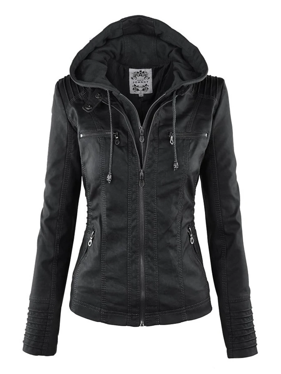 Faux Leather Jacket Women 2023 Hoodies Winter Autumn Motorcycle Jacket Black Outerwear Faux Leather PU Basic Jacket Coat
Faux Leather Jacket Women 2023 Hoodies Winter Autumn Motorcycle Jacket Black Outerwear Faux Leather PU Basic Jacket Coat
