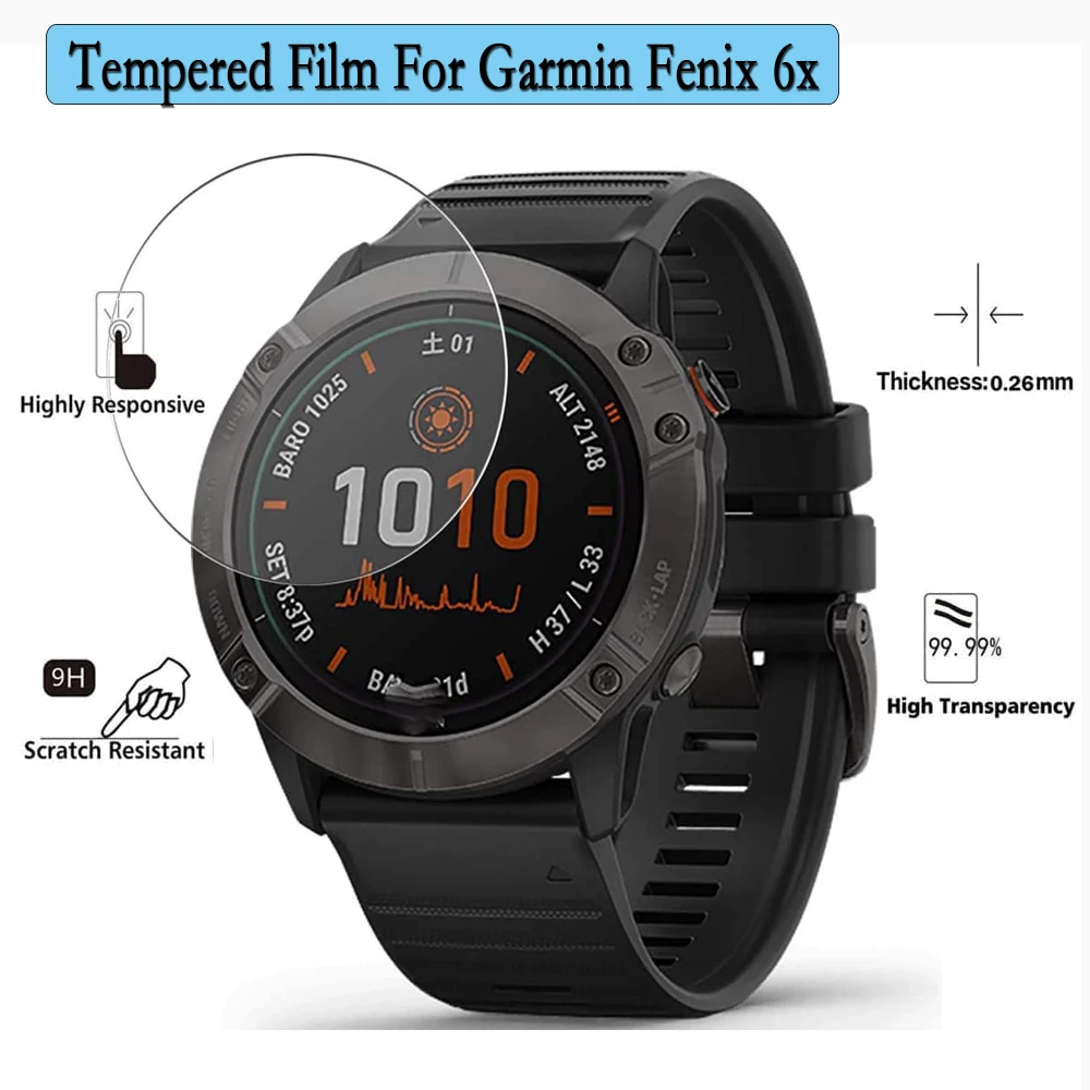 

1-4PCS tempered film for Garmin Fenix 6x Screen Protectors 51MM On Garmin Fenix Series 51mm screen protector Watch Accessories