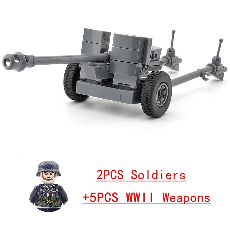 WWII Weapon PAK40 Cannon Military Anti-tank Rocket Launcher Missile Gun Heavy Machine Gun Building Block Army Soldier Toys
WWII Weapon PAK40 Cannon Military Anti-tank Rocket Launcher Missile Gun Heavy Machine Gun Building Block Army Soldier Toys