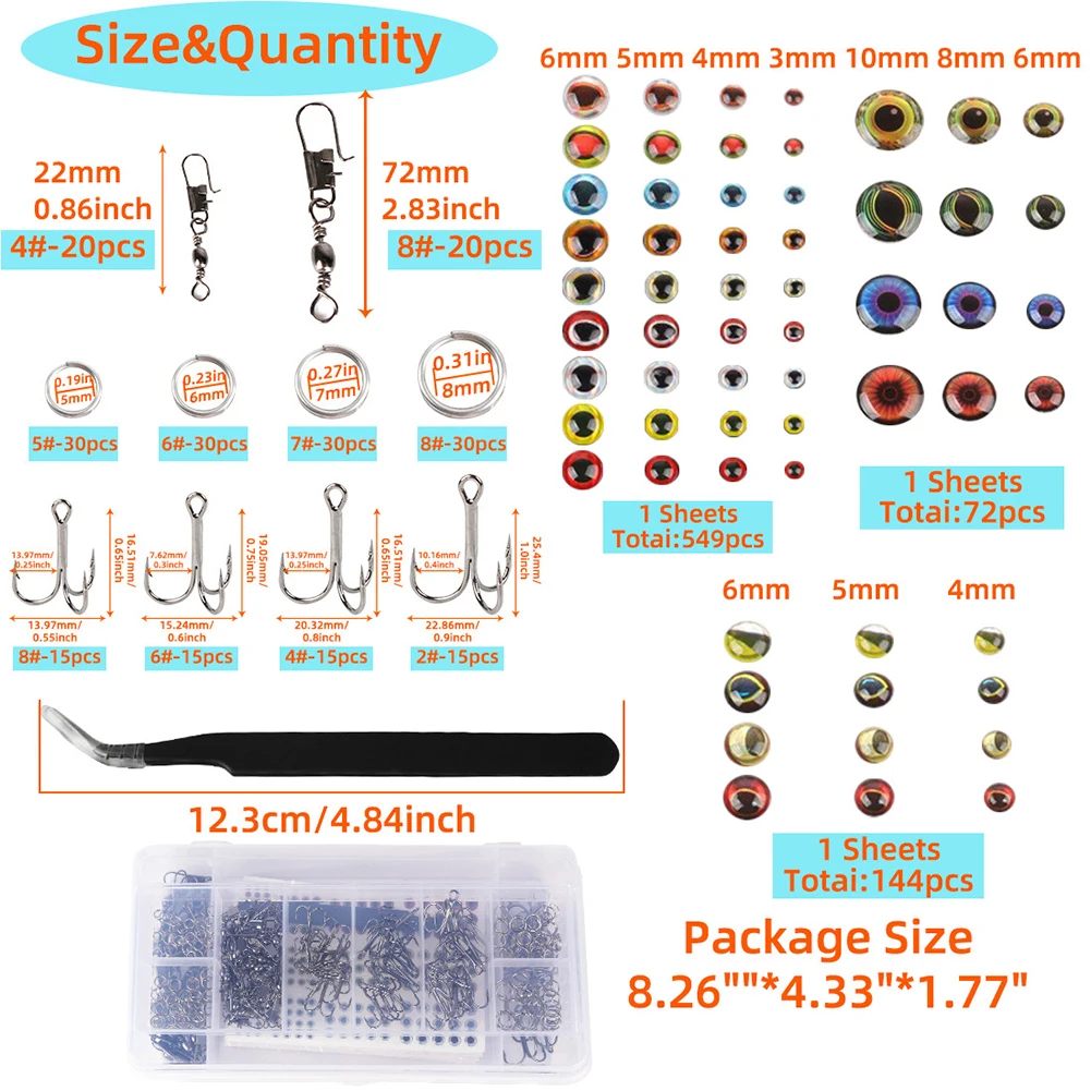 Fishing Tool Fishing Hook High Carbon Steel Lifelike 228sets 3D Bait Eye Stickers Black DIY Accessories Brand New
Fishing Tool Fishing Hook High Carbon Steel Lifelike 228sets 3D Bait Eye Stickers Black DIY Accessories Brand New