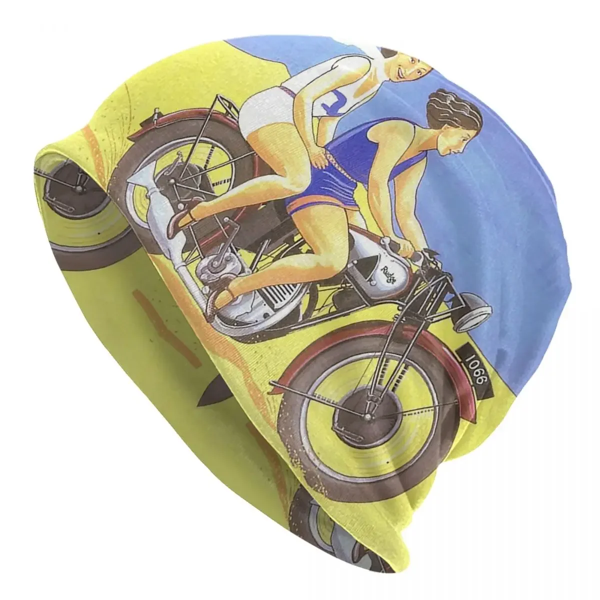 Two Girls Ride On The Beach On A Vintage Rudge Motorcycle Warm Knitted Cap Fashion Bonnet Hat Beanies Hats for Unisex Adult
Two Girls Ride On The Beach On A Vintage Rudge Motorcycle Warm Knitted Cap Fashion Bonnet Hat Beanies Hats for Unisex Adult