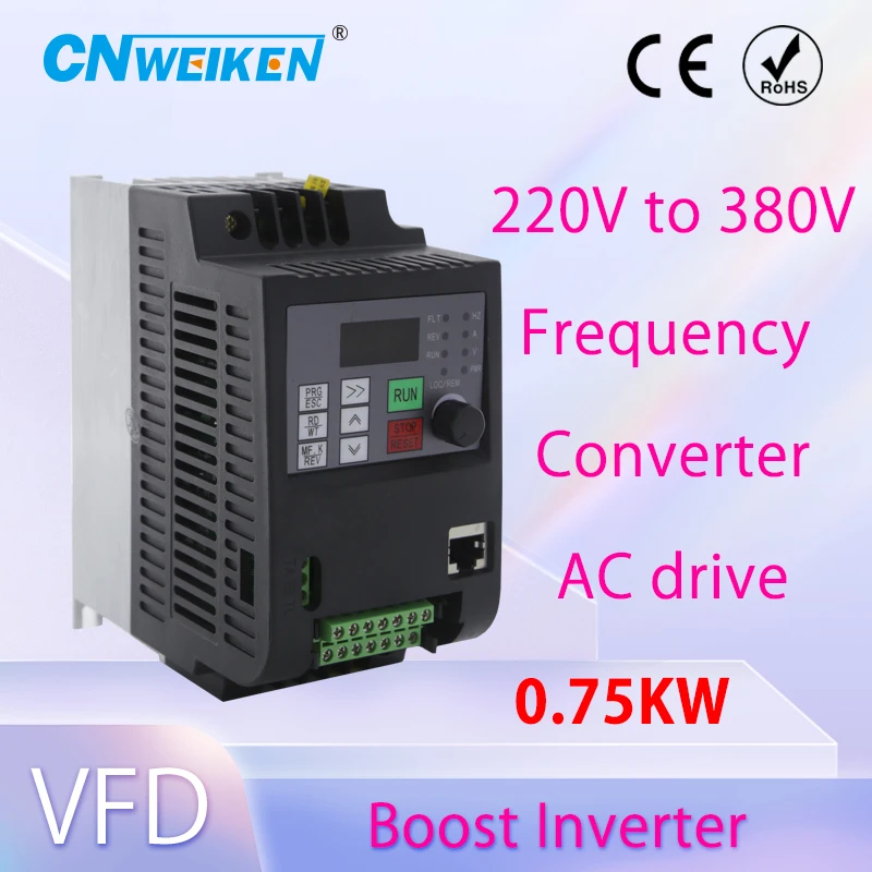

220V/380V 0.75KW/1.5KW/2.2KW 1HP Mini VFD Variable Frequency Drive Converter for Motor Speed Control Frequency Inverter