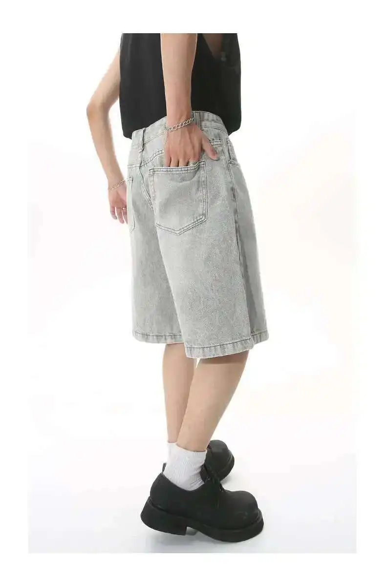 IEFB Summer Men's Casual Jeans Shorts Loose Mid High Waist Fashion Knee Lenght Denim Short Pants Vintage Male New Korean 9A8588 72 Sa93ee1a1b8e940dc8c712a57d2abc162V