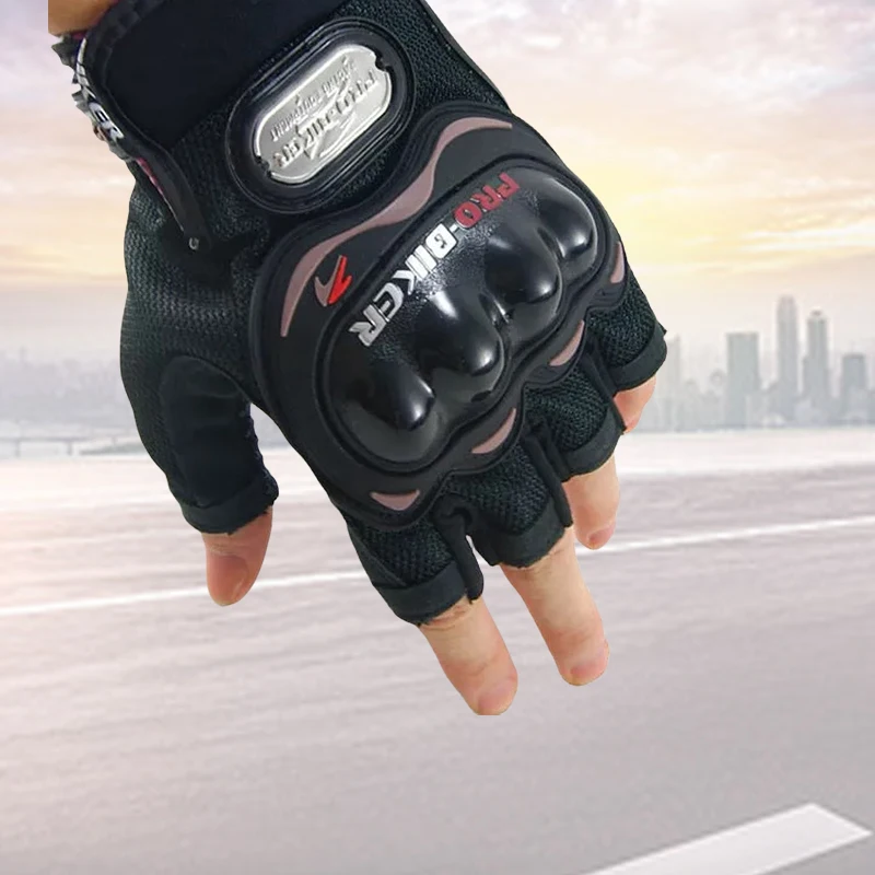 

Motorbike Riding Non-Slip Breathable TouchScreen Summer Motorcycle Gloves With Hard Knuckle and Fist Protector Half Finger Glove