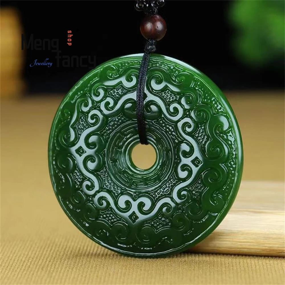 

Natural Hetian Jade Retro Ruyi Auspicious Cloud Peace Pendant Exquisite Mascots Fashion Fine Jewelry Best Selling Holiday Gift