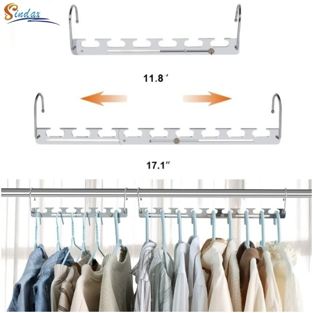 Coat Clothes Hangers Telescopic Clothes Rack Space Saving Metal Hanger Stainless Steel Hanger Hook Organization Wardrobe Storage
Coat Clothes Hangers Telescopic Clothes Rack Space Saving Metal Hanger Stainless Steel Hanger Hook Organization Wardrobe Storage