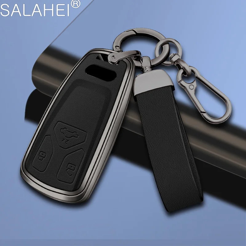 

Zinc Alloy Leather Car Remote Key Cover Case Bag For Audi A4 B9 A5 A6L A6 S4 S5 S7 8W Q7 4M Q5 TT TTS RS Coupe Styling Accessory