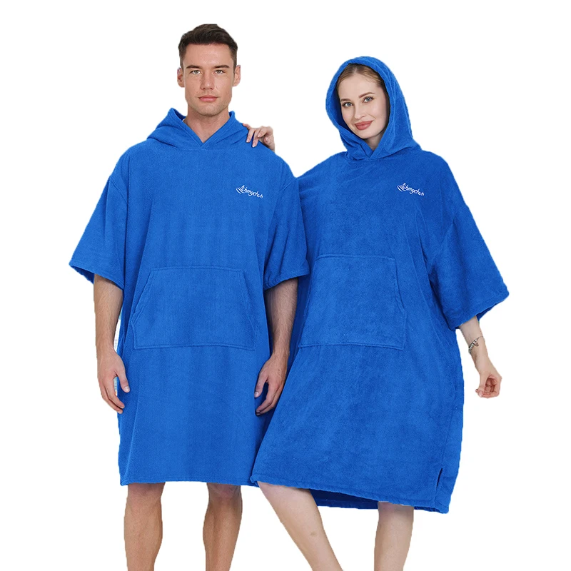 

Men Microfiber Cloak Wetsuit Changing Bathrobe Beach Poncho Towel Outdoor Absorbent Quick -drying Hooded Bath Towels Women