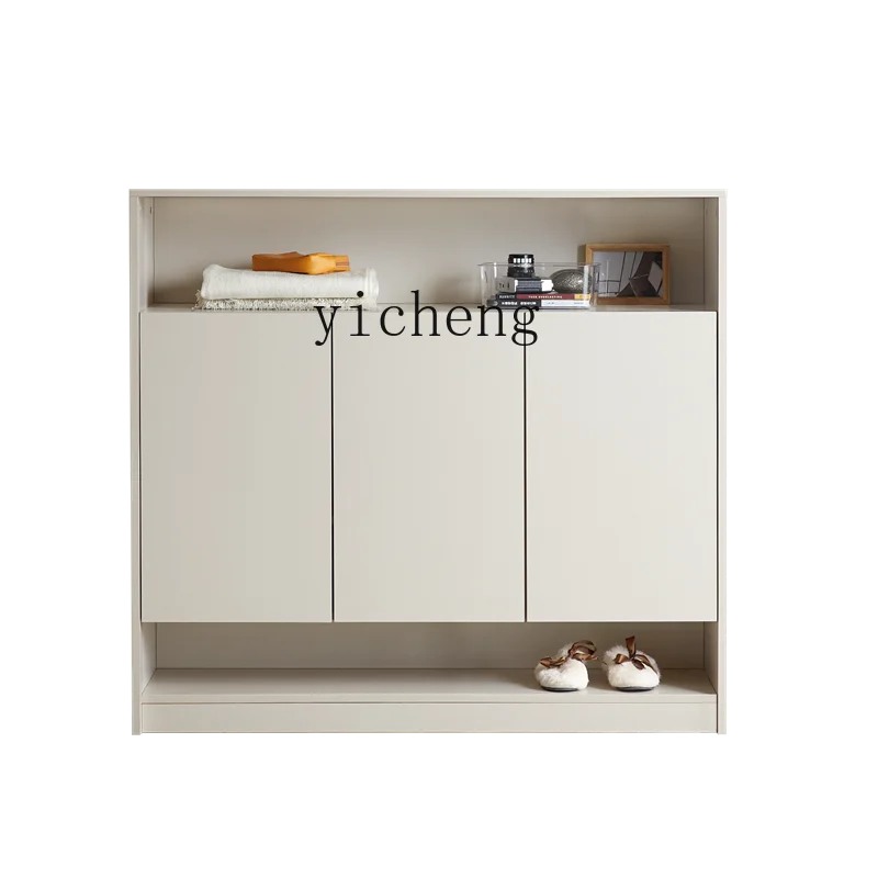 

Zc Solid Wood Shoe Cabinet Home Doorway Entrance Cabinet Integrated Large Capacity Simple Modern Storage Locker