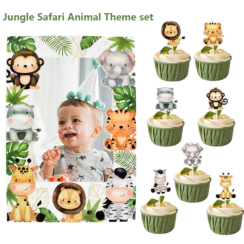 Jungle Safari Animal Photo Frame Tiger Lion Cupcake Toppers Forest Theme Party Decoration 1st Birthday Baby Shower Photo Props
Jungle Safari Animal Photo Frame Tiger Lion Cupcake Toppers Forest Theme Party Decoration 1st Birthday Baby Shower Photo Props