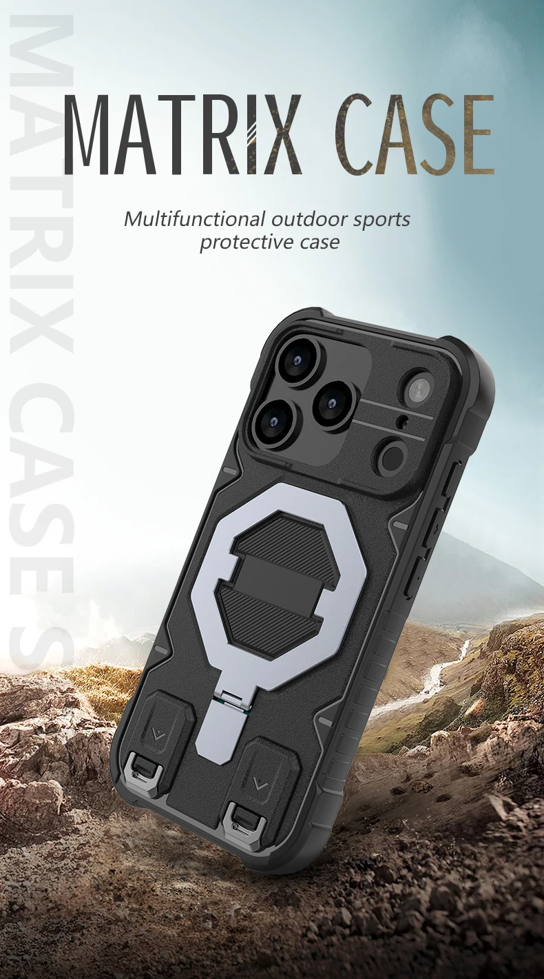 Matrix Armor Magnetic Kickstand Phone Case with Lanyard | Heavy-Duty Shockproof Cover Matrix Armor Magnetic Kickstand Phone Case with Lanyard | Heavy-Duty Shockproof Cover