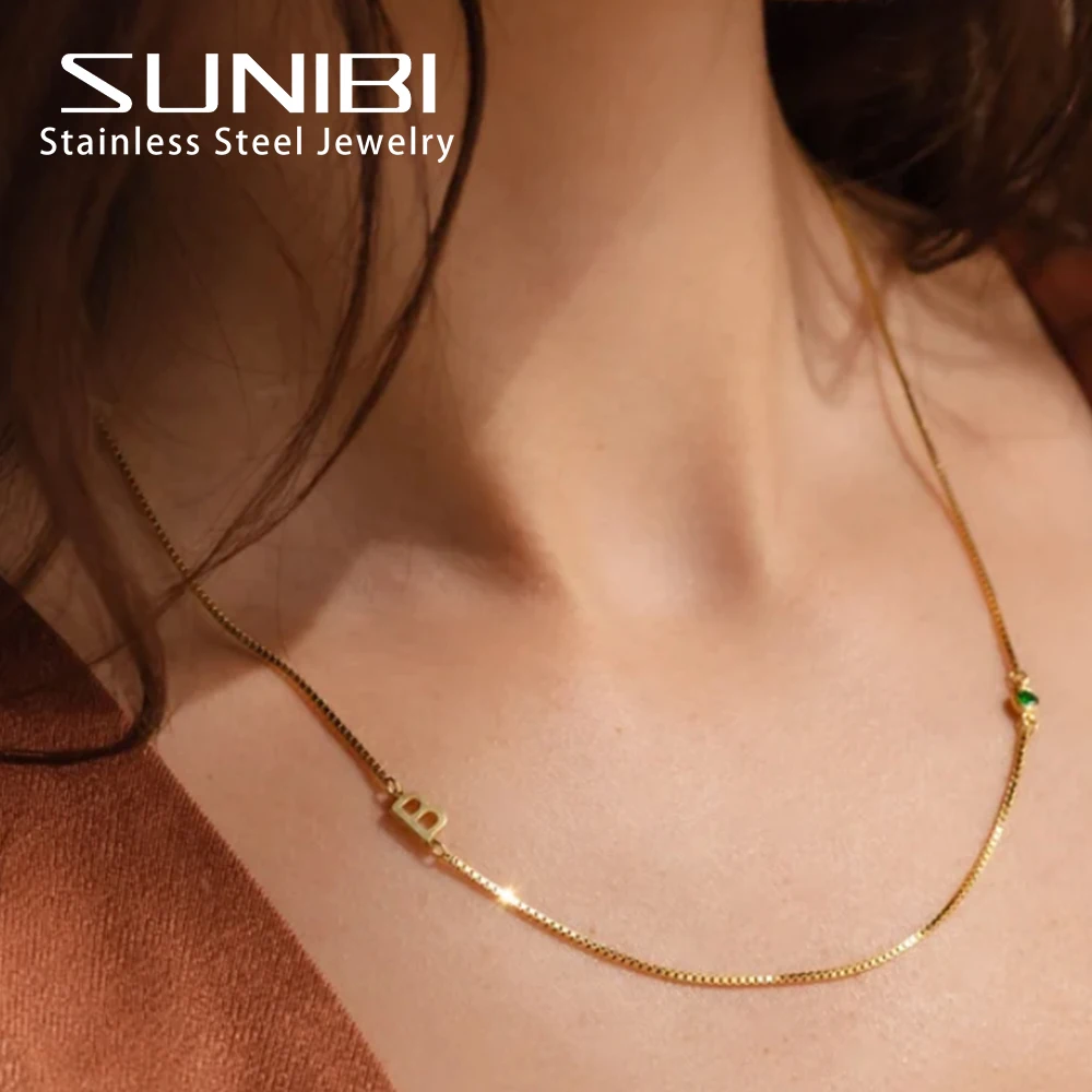 SUNIBI Birthstone Customized Necklace for Women 26 Alphabets DIY Name Necklaces Stainless Steel Jewelry Birthday Dropshipping
SUNIBI Birthstone Customized Necklace for Women 26 Alphabets DIY Name Necklaces Stainless Steel Jewelry Birthday Dropshipping