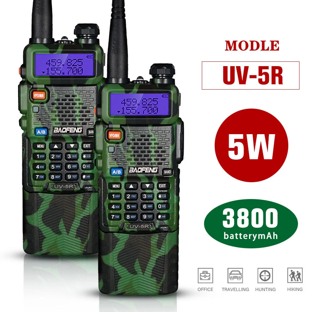 2Pack 3800mAh Baofeng UV 5R CB Radio Comunicador Talkie Walkie Profesional Long Range Wireless Set Two Way Ham Radios 3800 mAh
2Pack 3800mAh Baofeng UV 5R CB Radio Comunicador Talkie Walkie Profesional Long Range Wireless Set Two Way Ham Radios 3800 mAh
