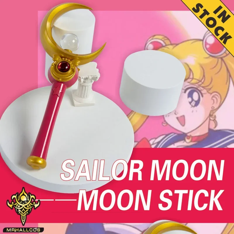 

MRHALLCOS Anime Cosplay Sailor Moon Usagi Tsukino Moon Stick Crystal Props Costume Halloween Party Comic Kid Child Adult Women