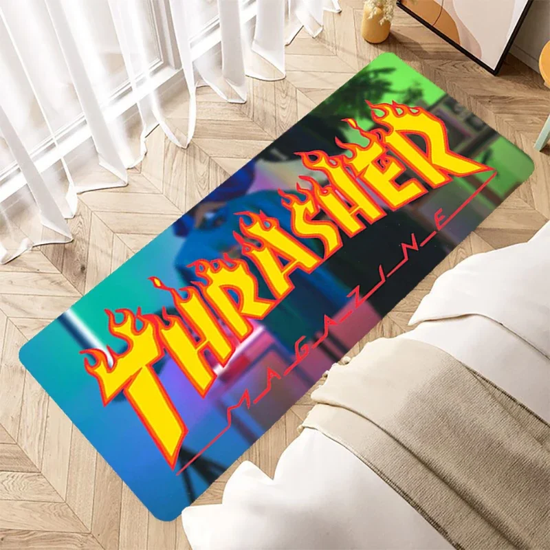 

Cool Logo Doormat Bedroom Rug Thrasher Bathroom Floor Mat Washable Non-slip Kitchen Mat Hallway Carpet Room Decor 40x60/40x120cm