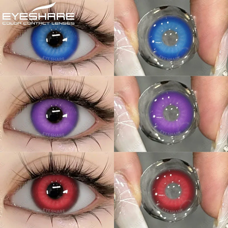 

EYESHARE 1 Pair Fashion Color Contact Lenses for Eyes Natural Look Blue Lenses Gray Pupils Lens Yearly Use Eye Beautiful Pupil