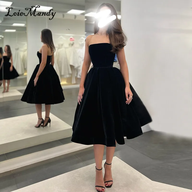 Black Velvet Short Cocktail Dresses 2023 Ruffles Strapless Knee Length Reception Party Dress For Women Vestidos de fiesta
Black Velvet Short Cocktail Dresses 2023 Ruffles Strapless Knee Length Reception Party Dress For Women Vestidos de fiesta