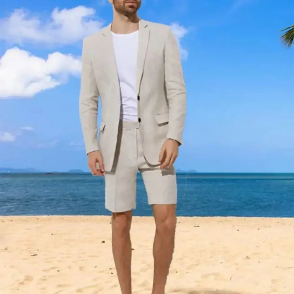 Men's Suits Custom Made Summer Linen Suit Jacket With Shorts Sand Grey Beach Wedding For Men Breathable Slim Tailored Groom
Men's Suits Custom Made Summer Linen Suit Jacket With Shorts Sand Grey Beach Wedding For Men Breathable Slim Tailored Groom