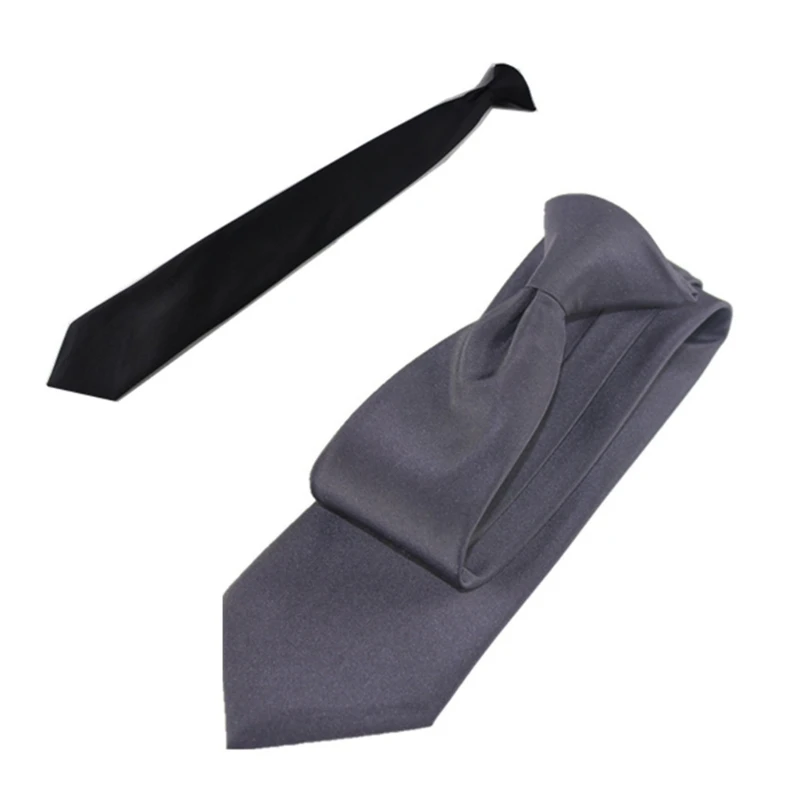 

Adult Business Ties Clip Closure Neck Tie for Uniform Necktie Suits Simple Lazy Person Student Boys Elegant Tie