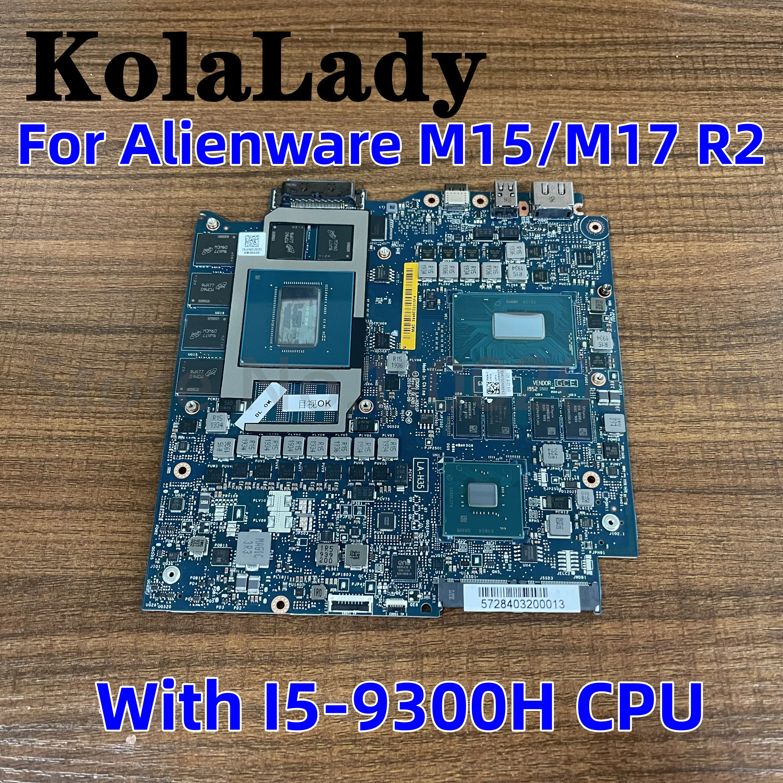 Новая модель для Dell Alienware M15 M17 R2 с процессором I5-9300H, Nvidia GTX1660Ti/материнская плата для ноутбука 6 ГБ, системная плата W6WD5
Новая модель для Dell Alienware M15 M17 R2 с процессором I5-9300H, Nvidia GTX1660Ti/материнская плата для ноутбука 6 ГБ, системная плата W6WD5