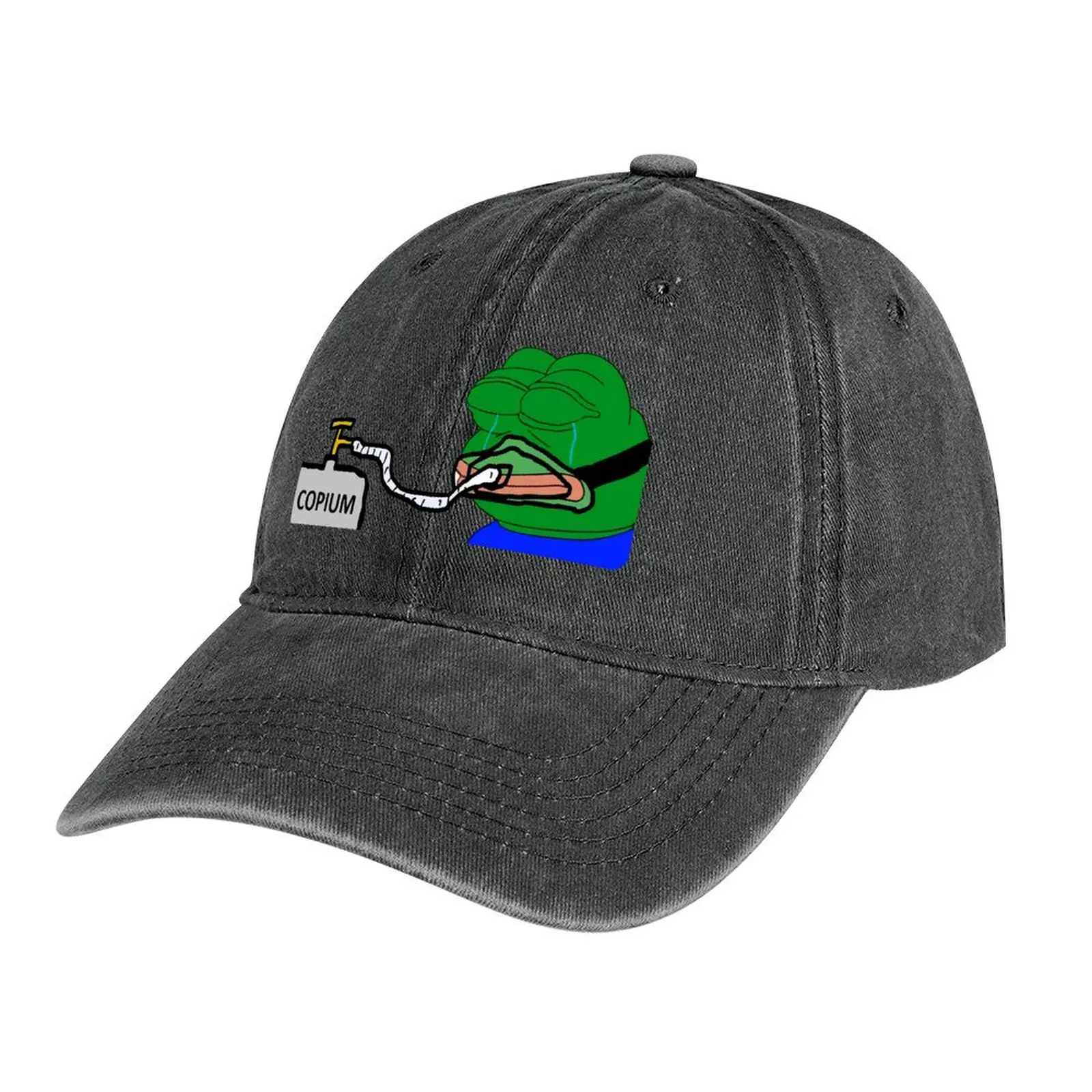 

Copium Emote Pepe The Frog Cowboy Hat Vintage New In Hat Mens Caps Women's