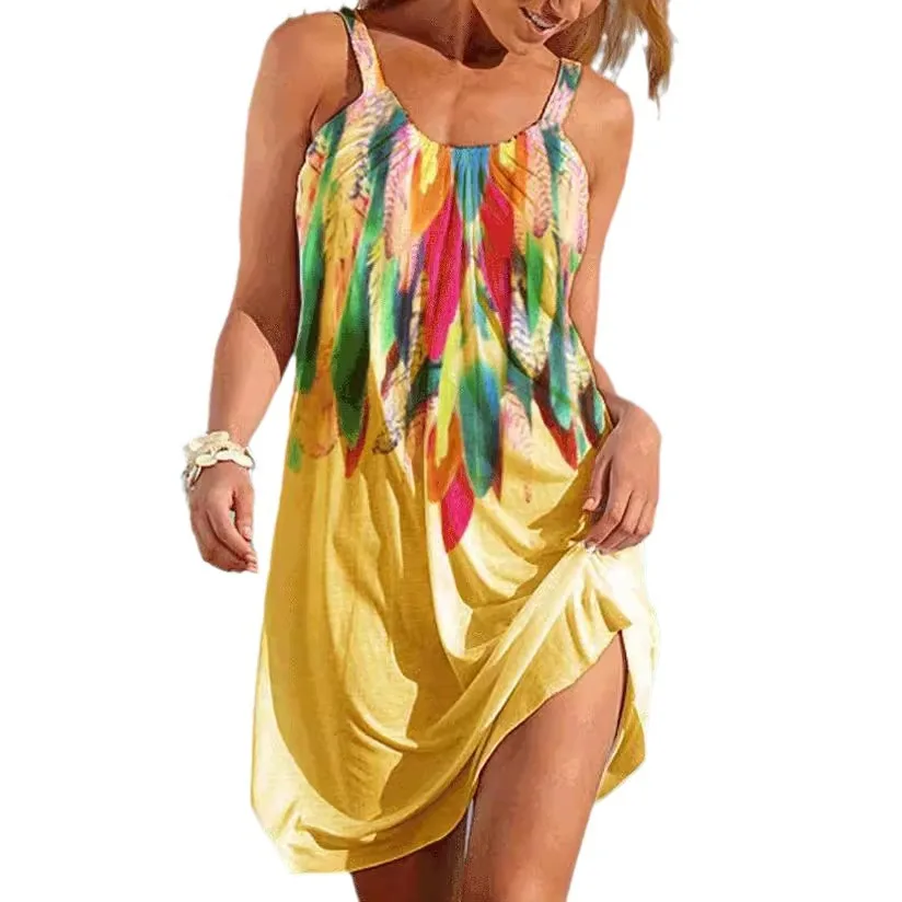 3D print leopard print minority slim-fit Bohemian women's sleeveless beach dress
3D print leopard print minority slim-fit Bohemian women's sleeveless beach dress